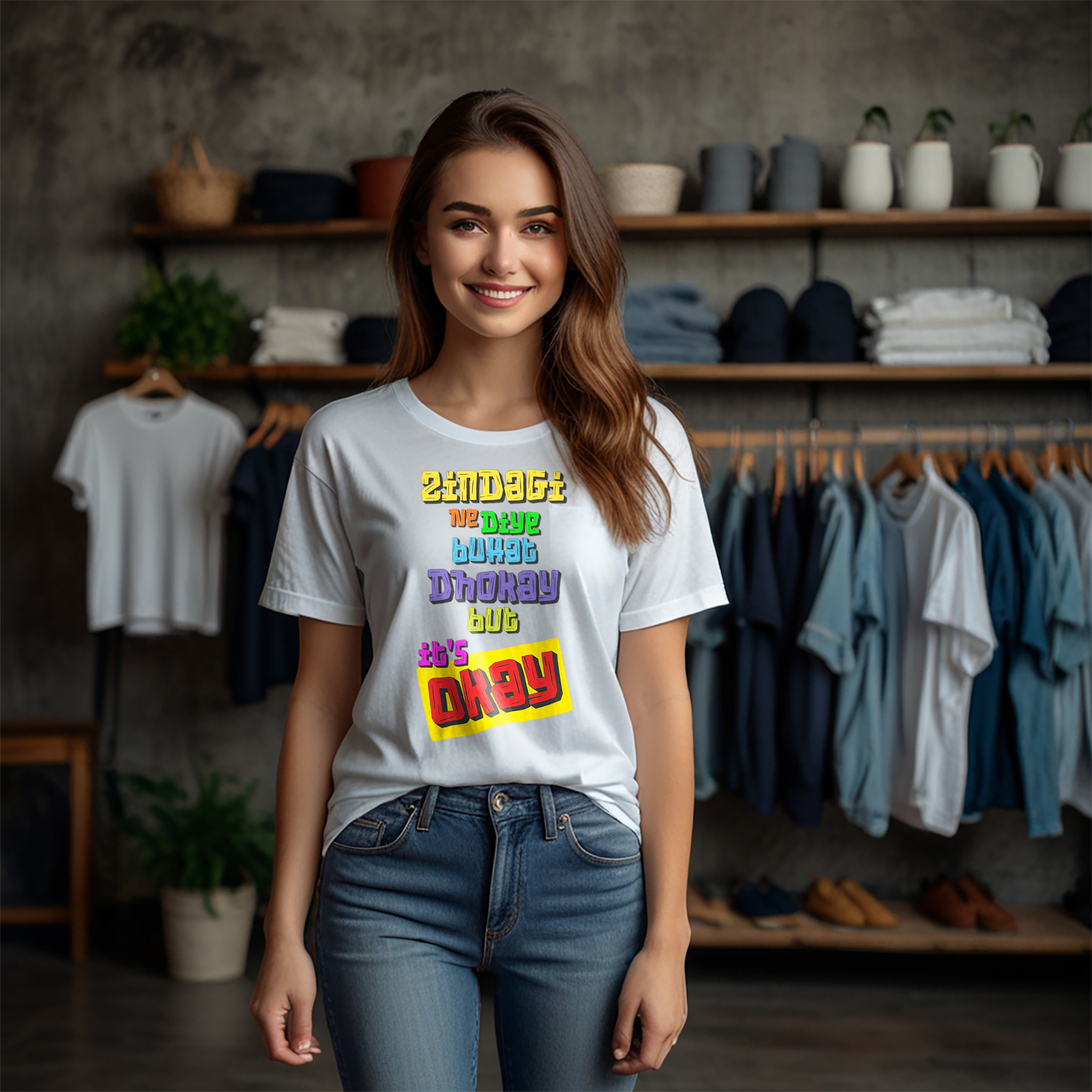 Zindagi Ne Diye Bohat Dhokay Crew Neck T-Shirt - Image 10