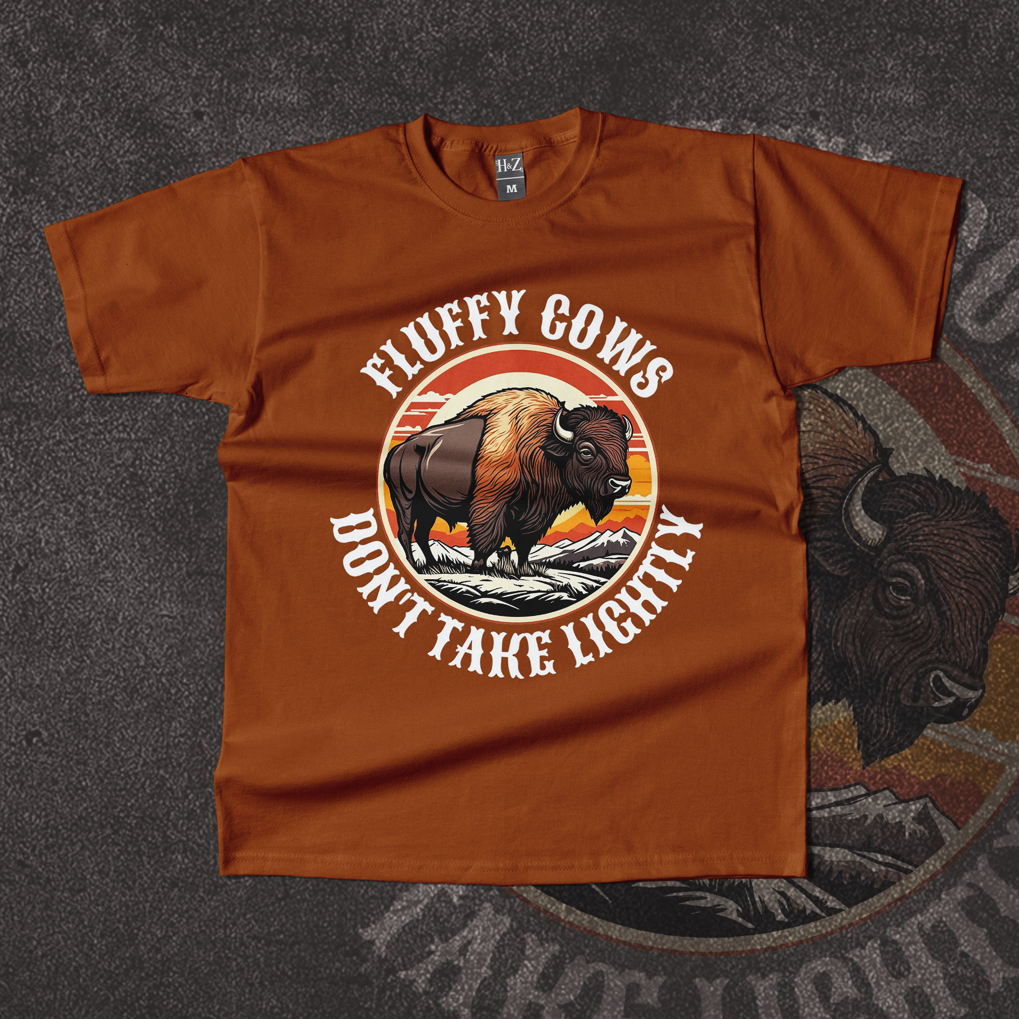 Bison Vintage Retro Wild Crew Neck T-Shirt - Image 13