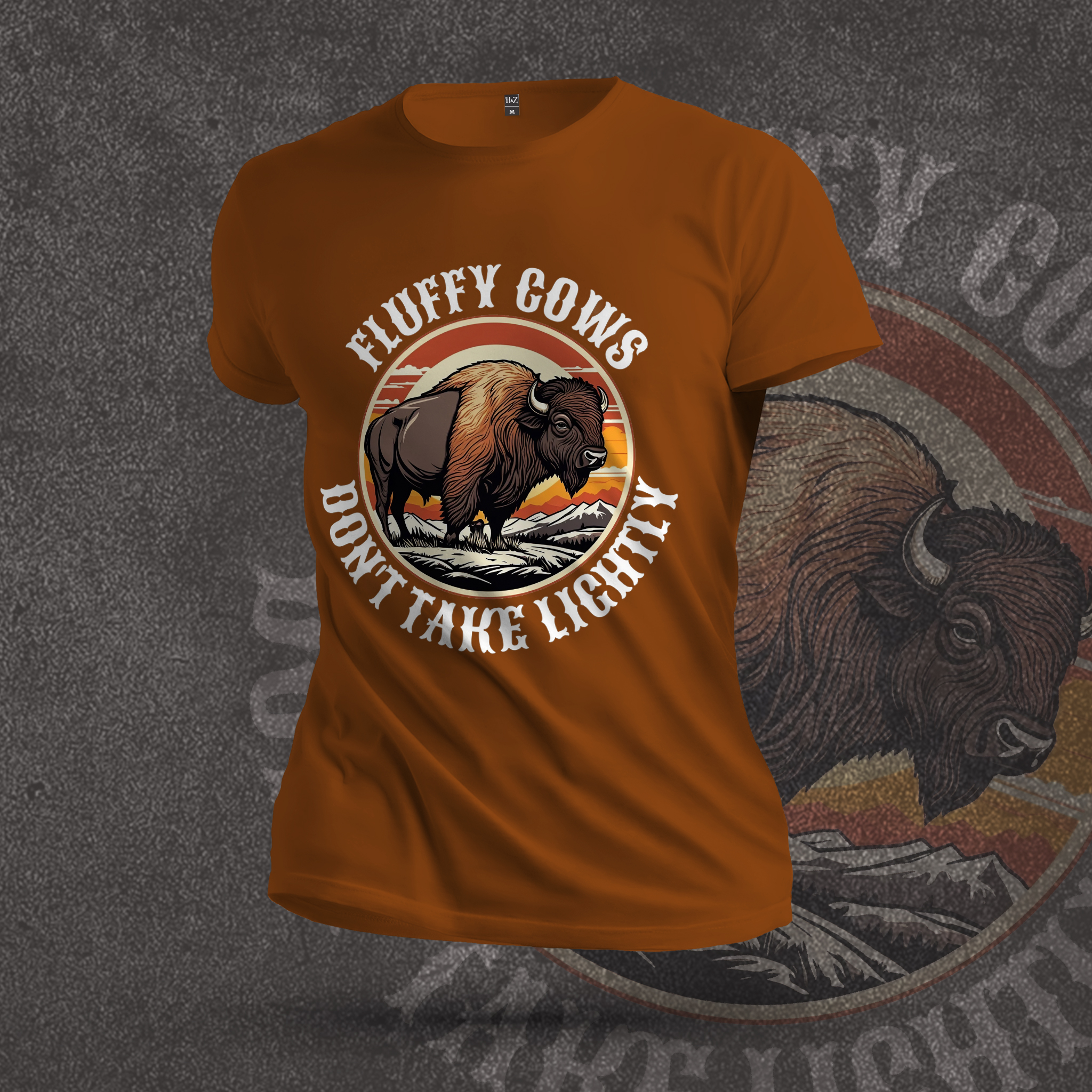 Bison Vintage Retro Wild Crew Neck T-Shirt - Image 15