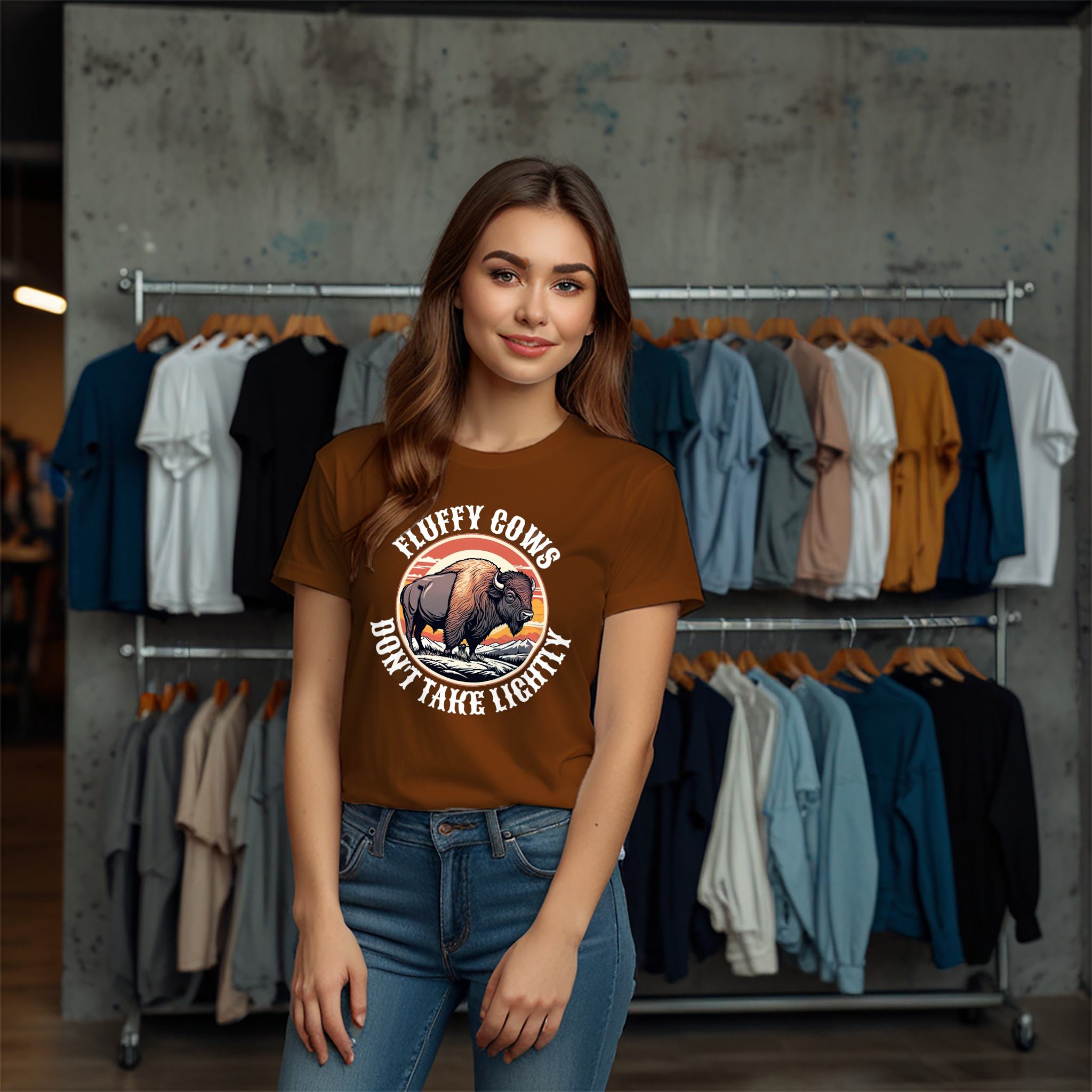 Bison Vintage Retro Wild Crew Neck T-Shirt - Image 16