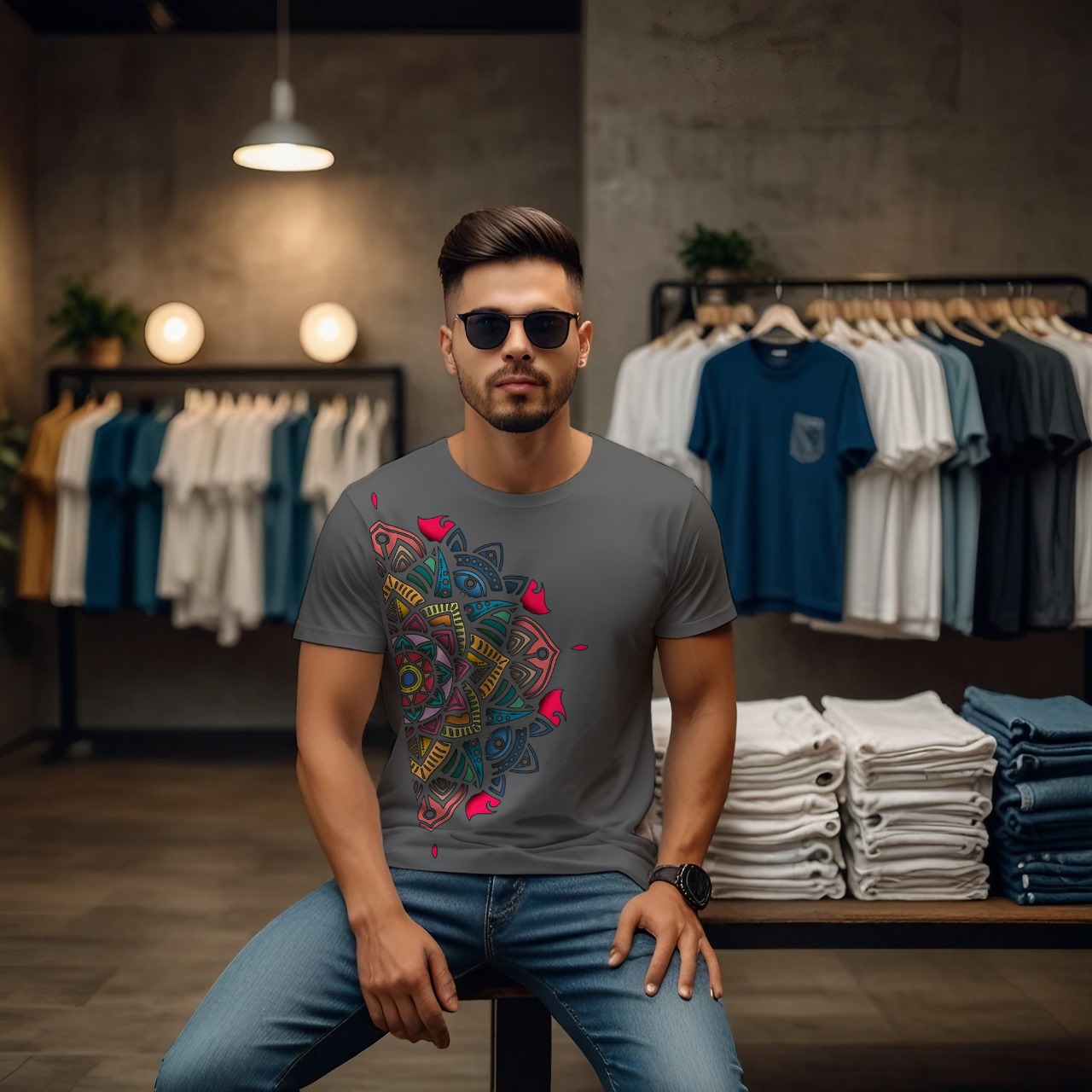 Aurora Mandala Edition Crew Neck T-Shirt - Image 28