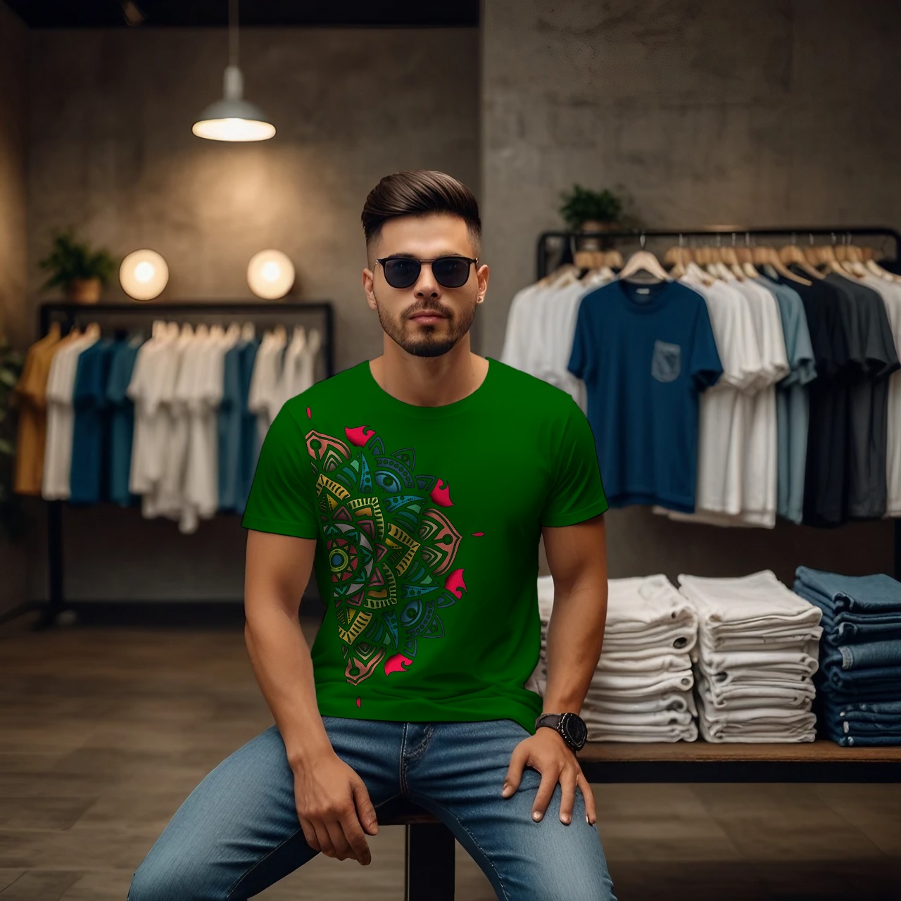 Aurora Mandala Edition Crew Neck T-Shirt - Image 34