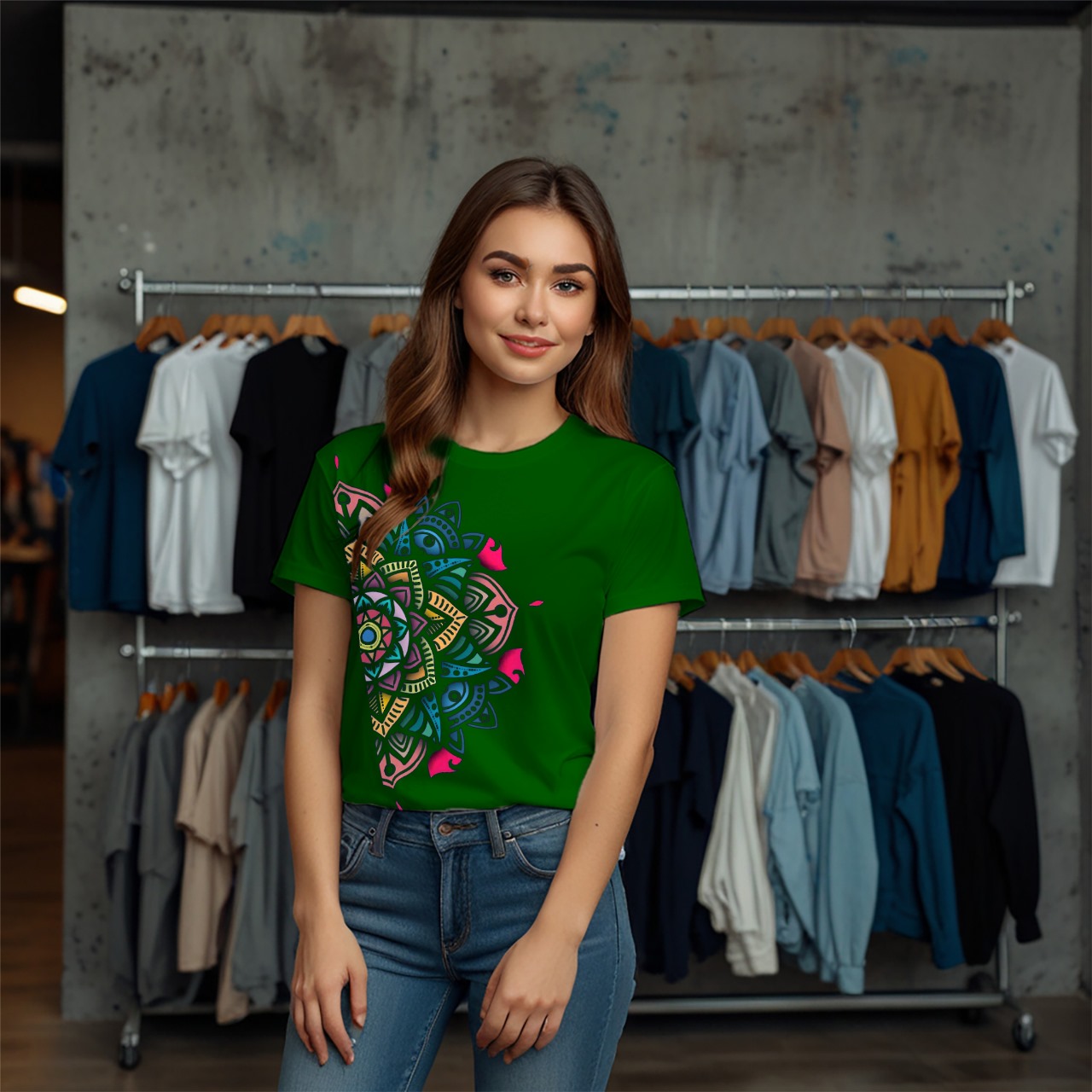 Aurora Mandala Edition Crew Neck T-Shirt - Image 35