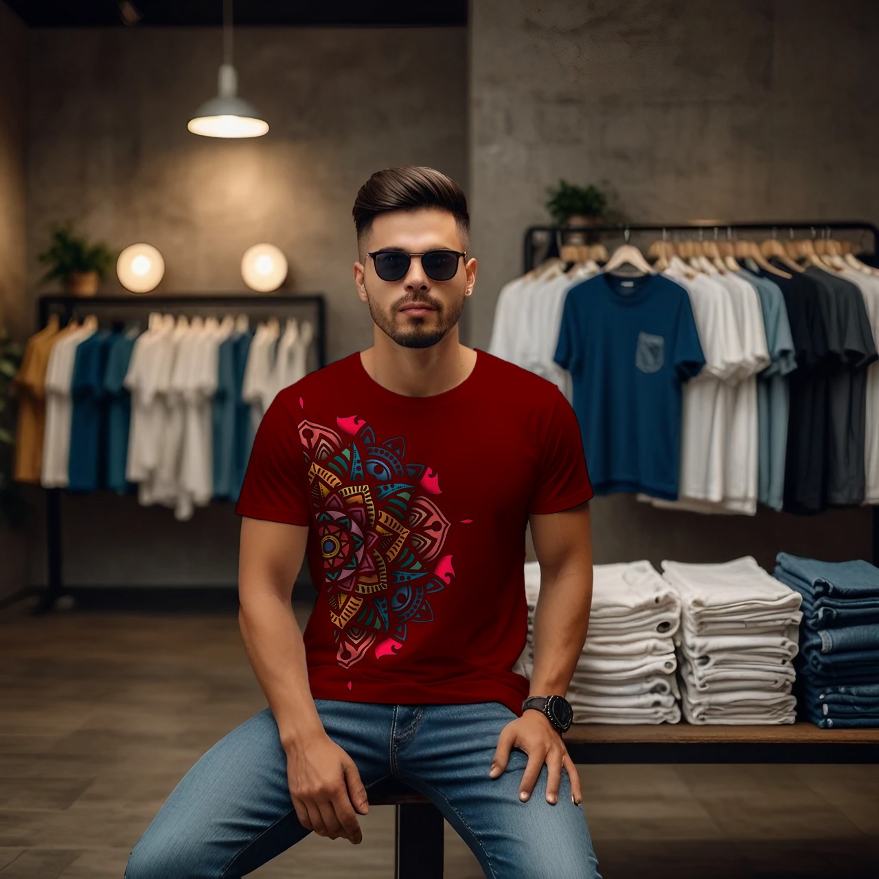 Aurora Mandala Edition Crew Neck T-Shirt - Image 40