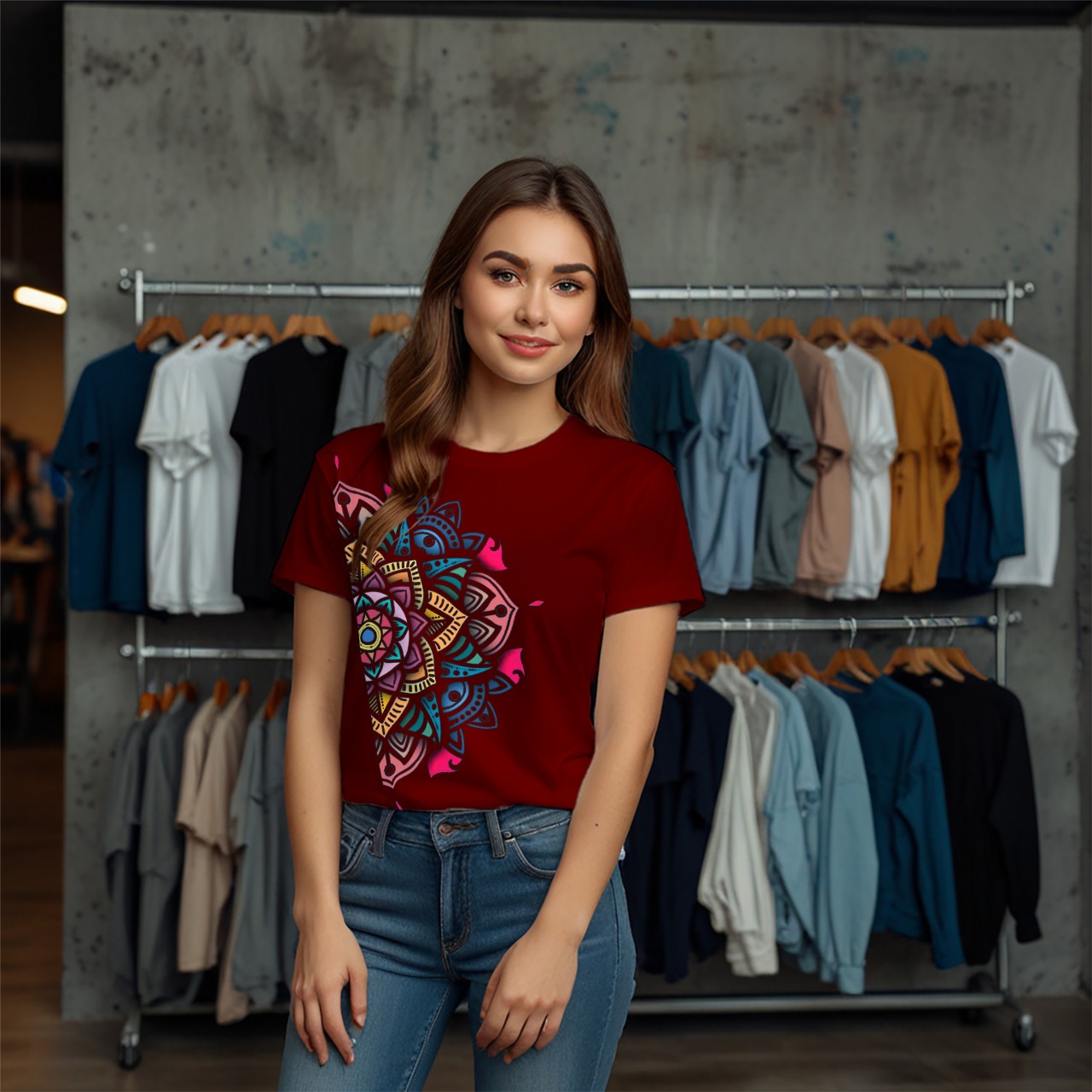 Aurora Mandala Edition Crew Neck T-Shirt - Image 41