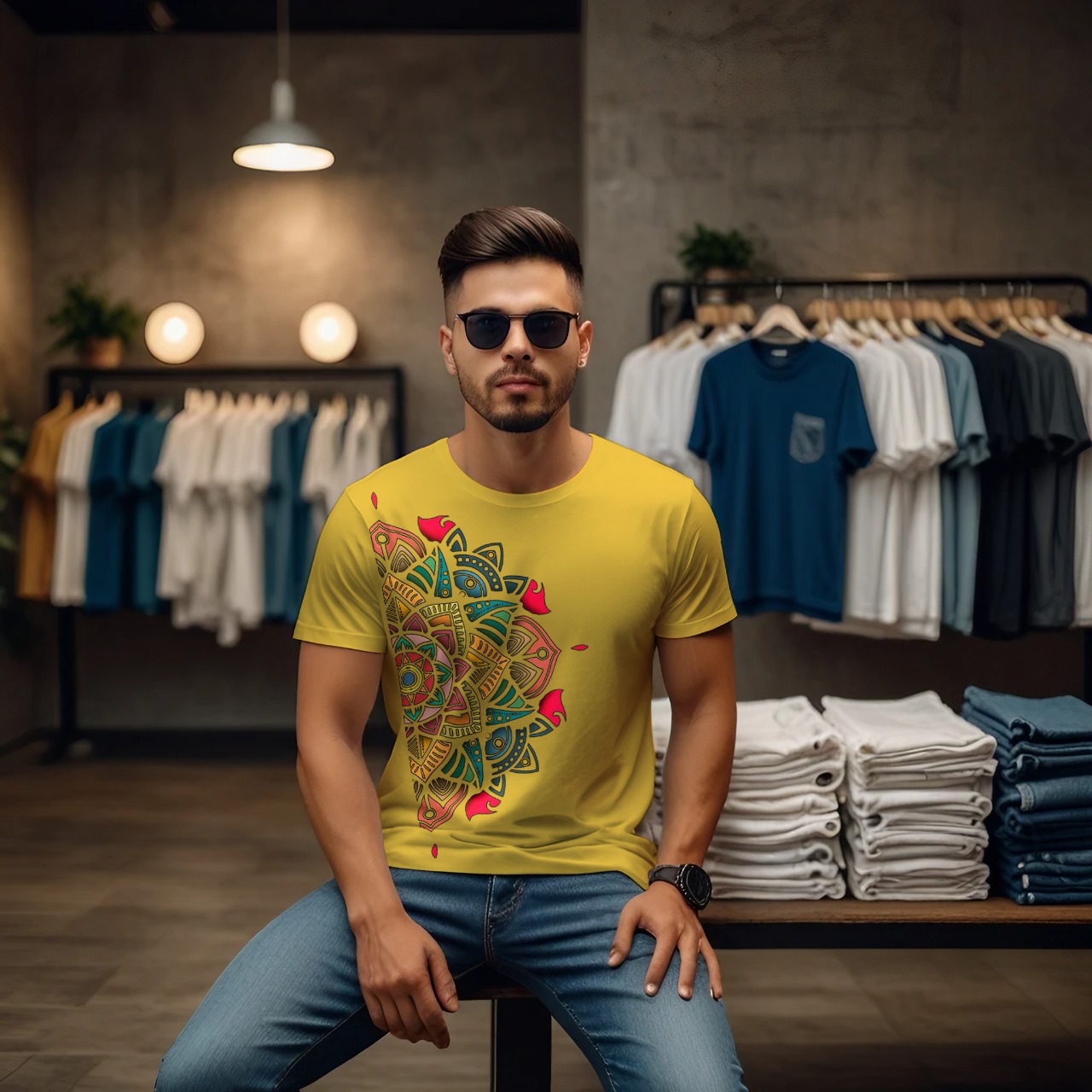 Aurora Mandala Edition Crew Neck T-Shirt - Image 46