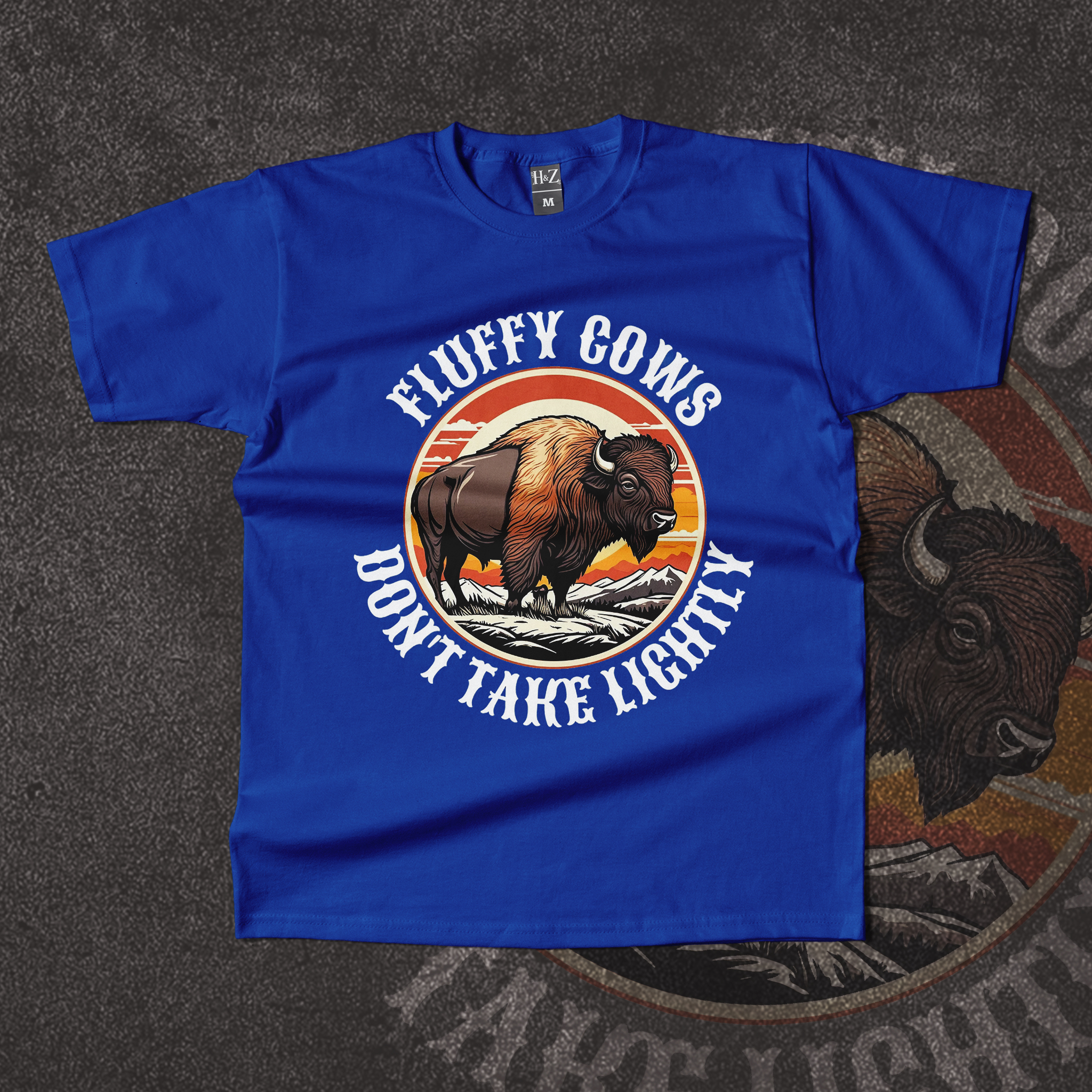 Bison Vintage Retro Wild Crew Neck T-Shirt - Image 19