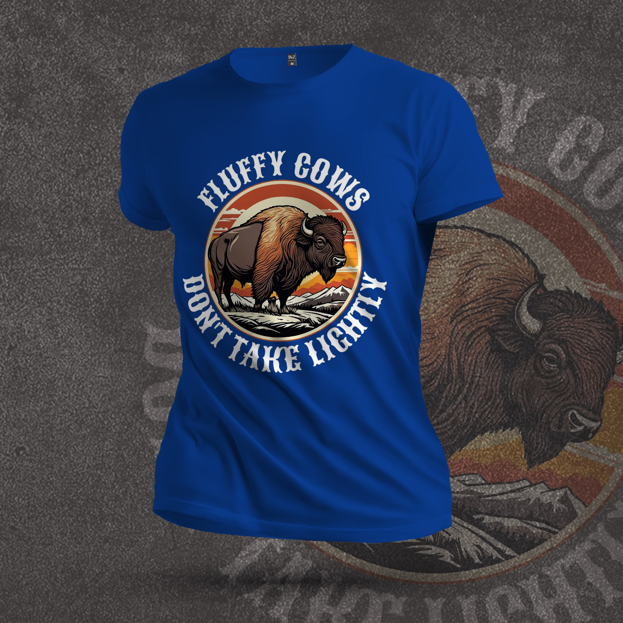 Bison Vintage Retro Wild Crew Neck T-Shirt - Image 21