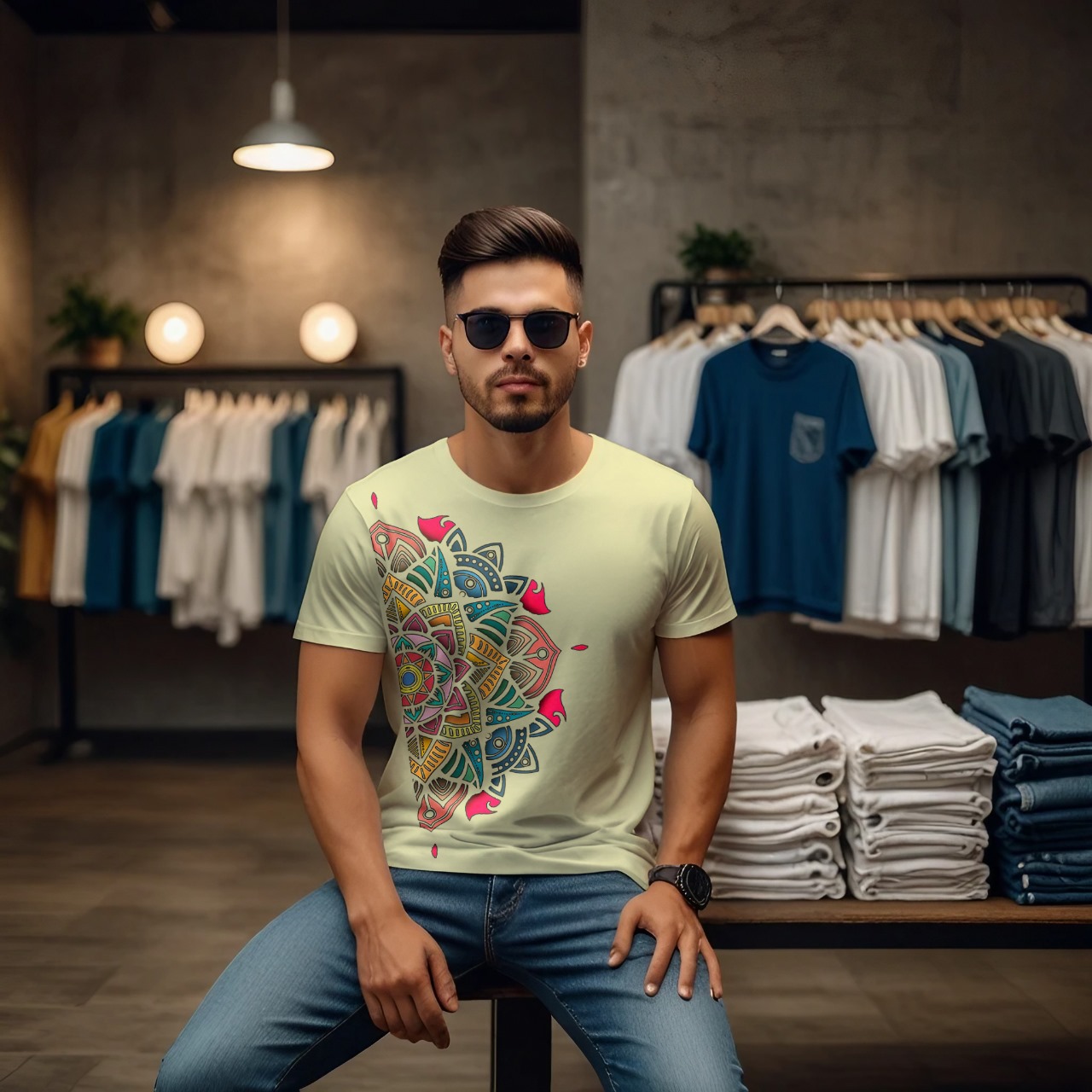 Aurora Mandala Edition Crew Neck T-Shirt - Image 52