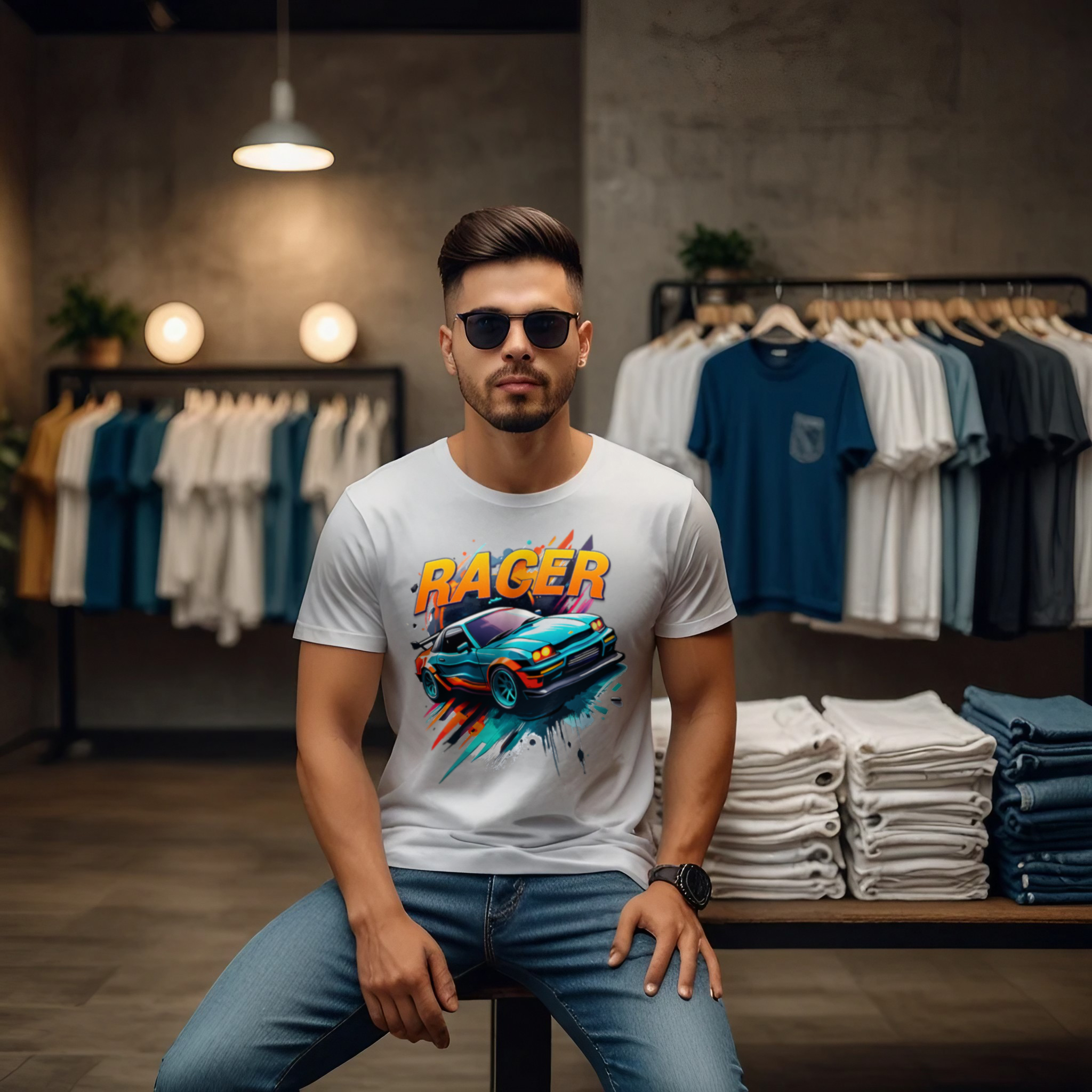 Racer Unisex Crew Neck T-Shirt - Image 16