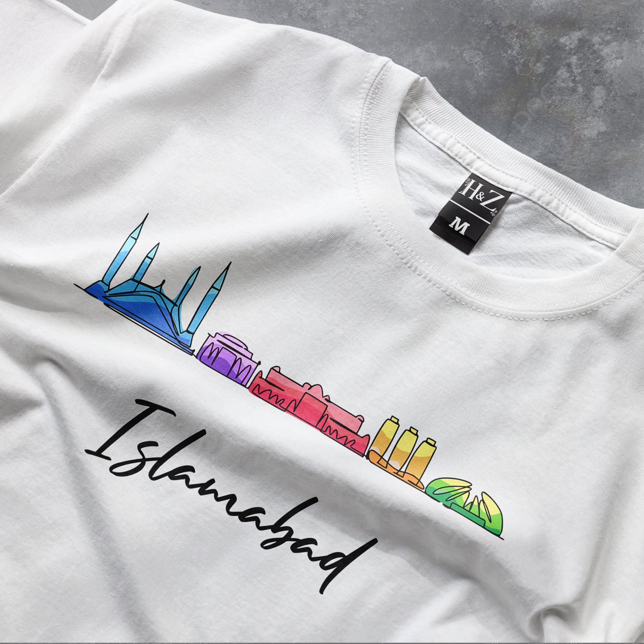 Islamabad City Monument Art T-Shirt - Image 2