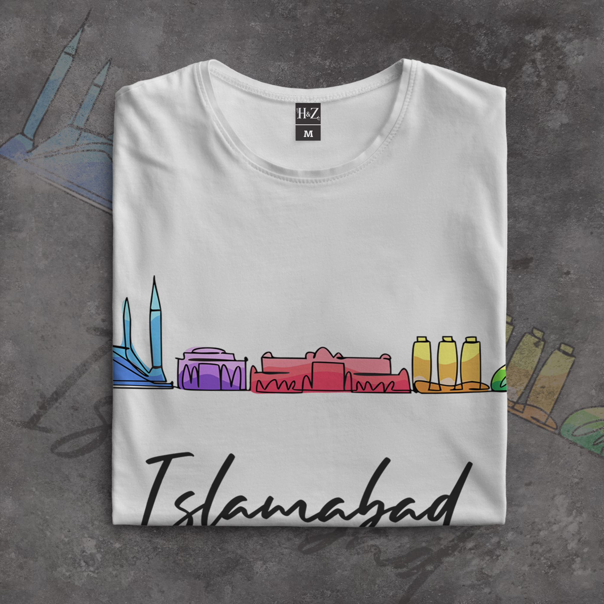 Islamabad City Monument Art T-Shirt - Image 6