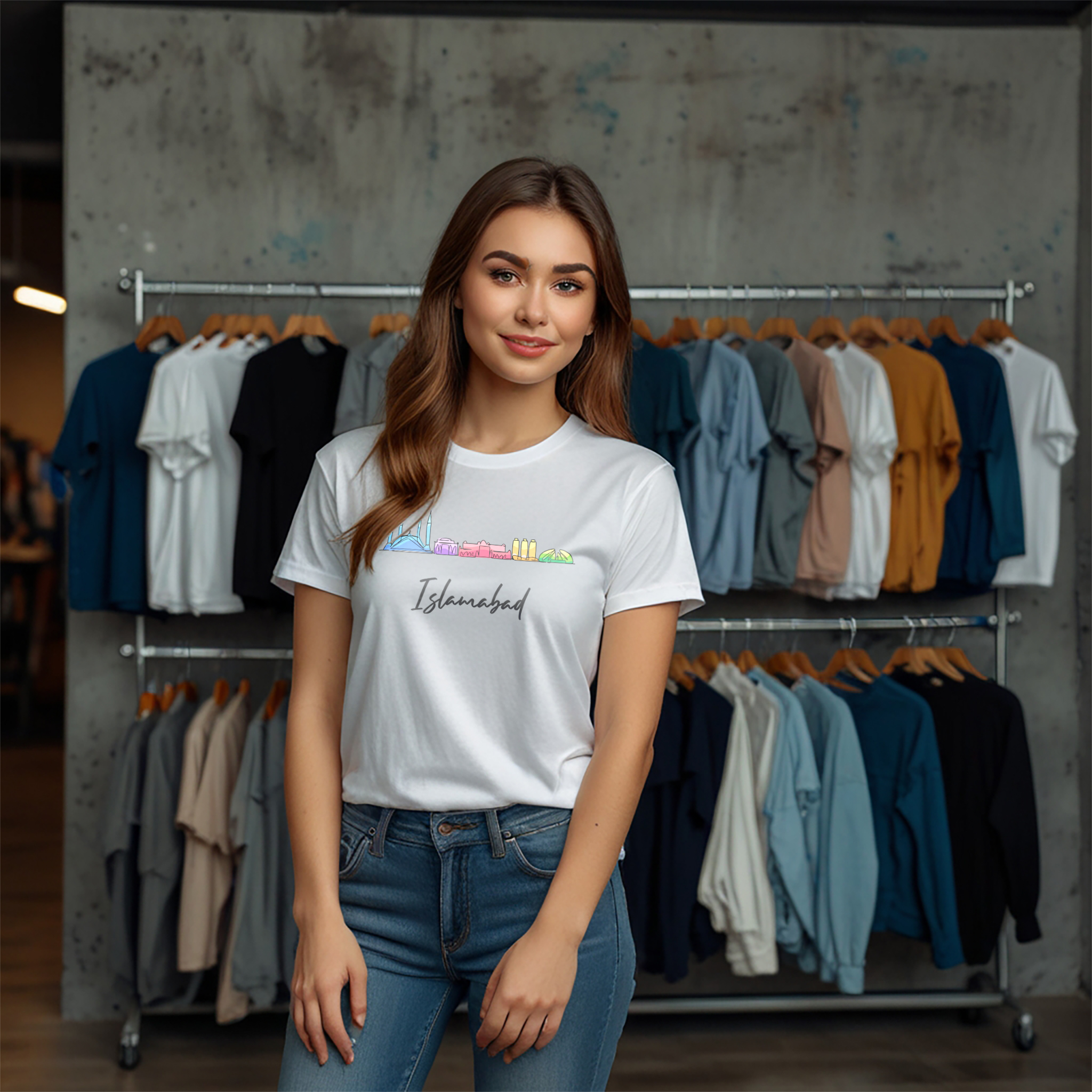 Islamabad City Monument Art T-Shirt - Image 5