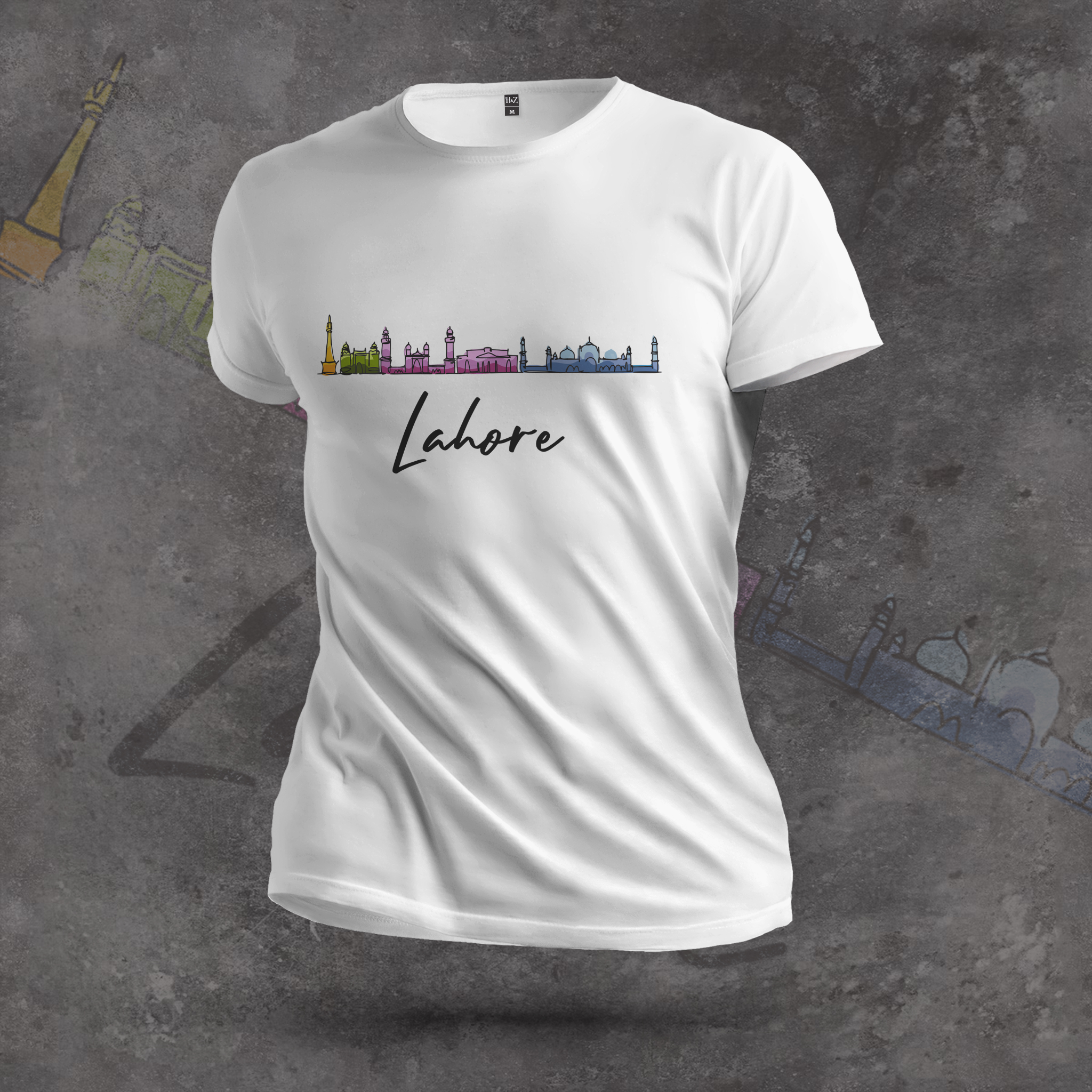 Lahore City Monument Art T-Shirt - Image 3