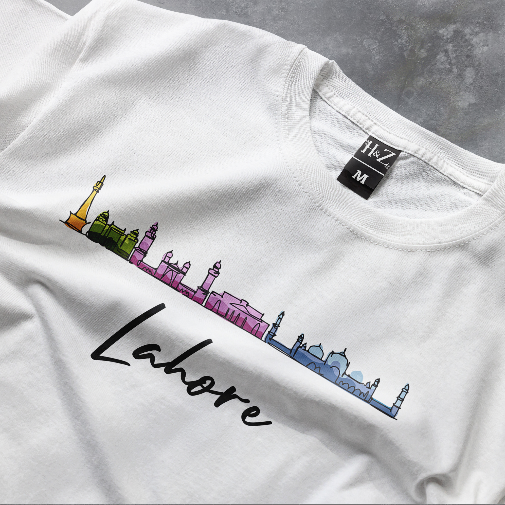 Lahore City Monument Art T-Shirt - Image 2
