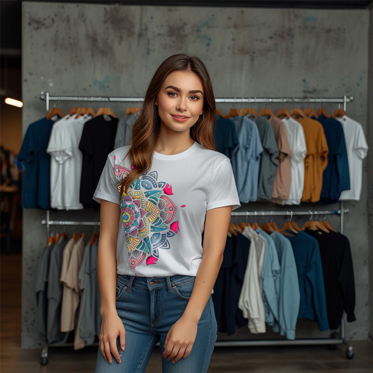 Aurora Mandala Edition Crew Neck T-Shirt - Image 5