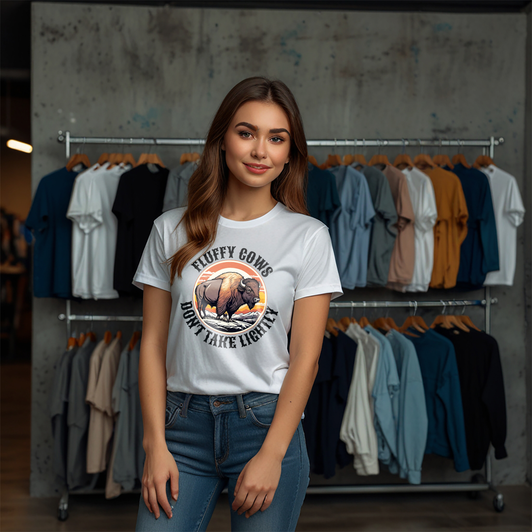 Bison Vintage Retro Wild Crew Neck T-Shirt - Image 10