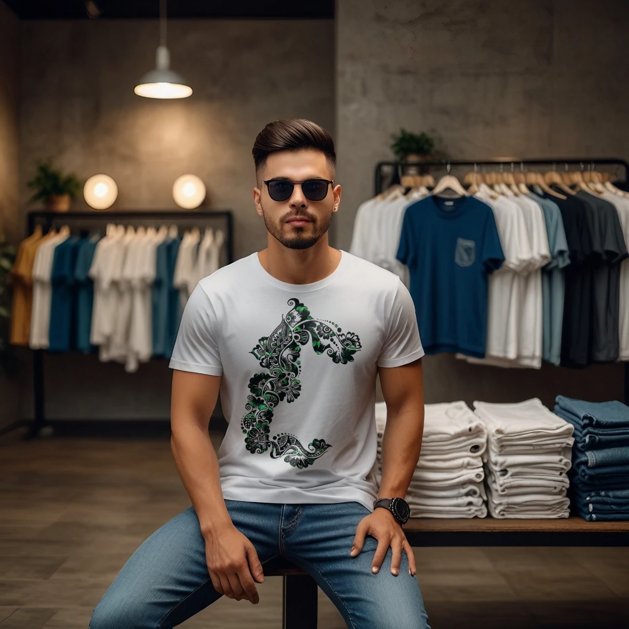 Inkleaf Art Unisex Crew Neck T-Shirt - Image 4