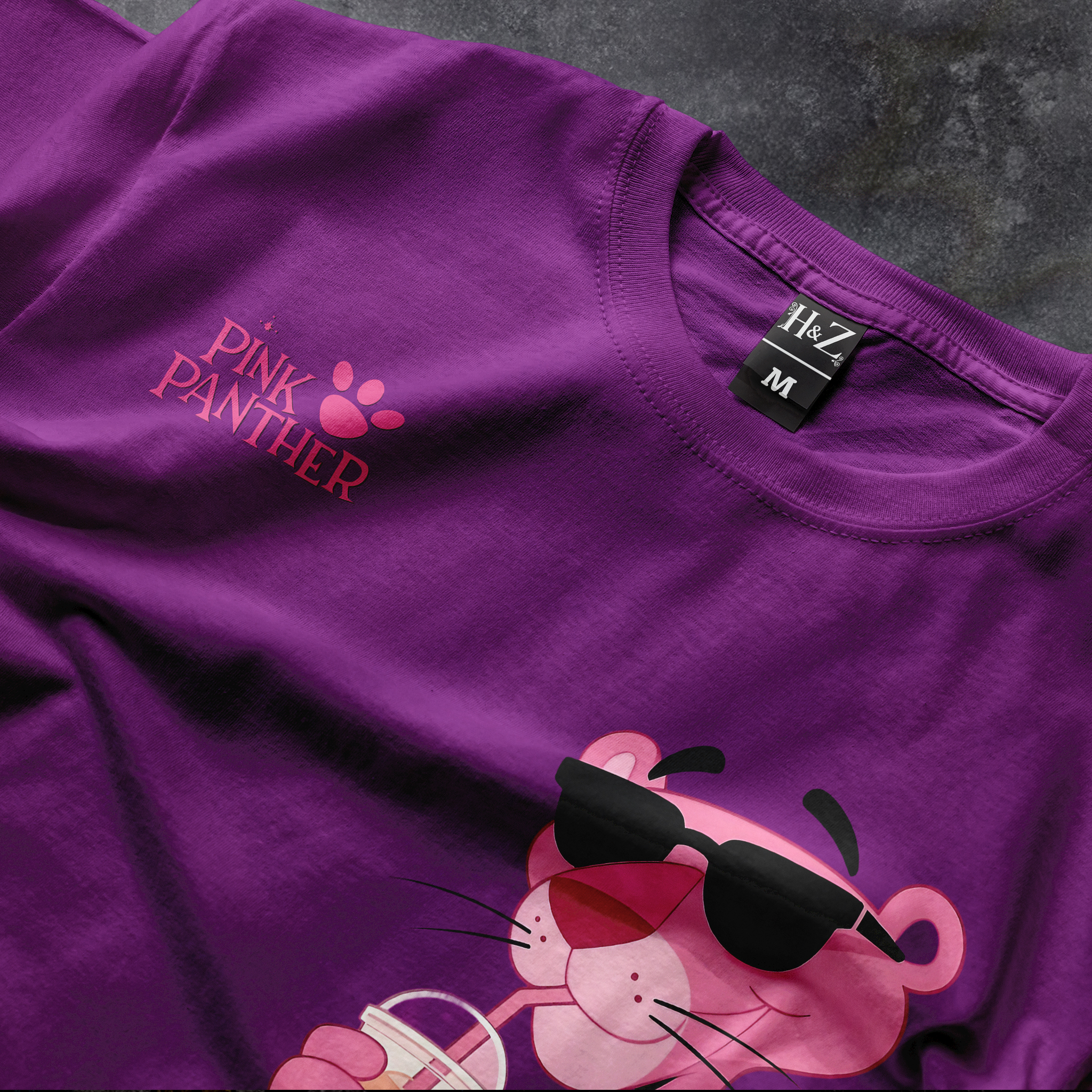 Pink Panther Boba Tea Crew Neck T-Shirt - Image 15