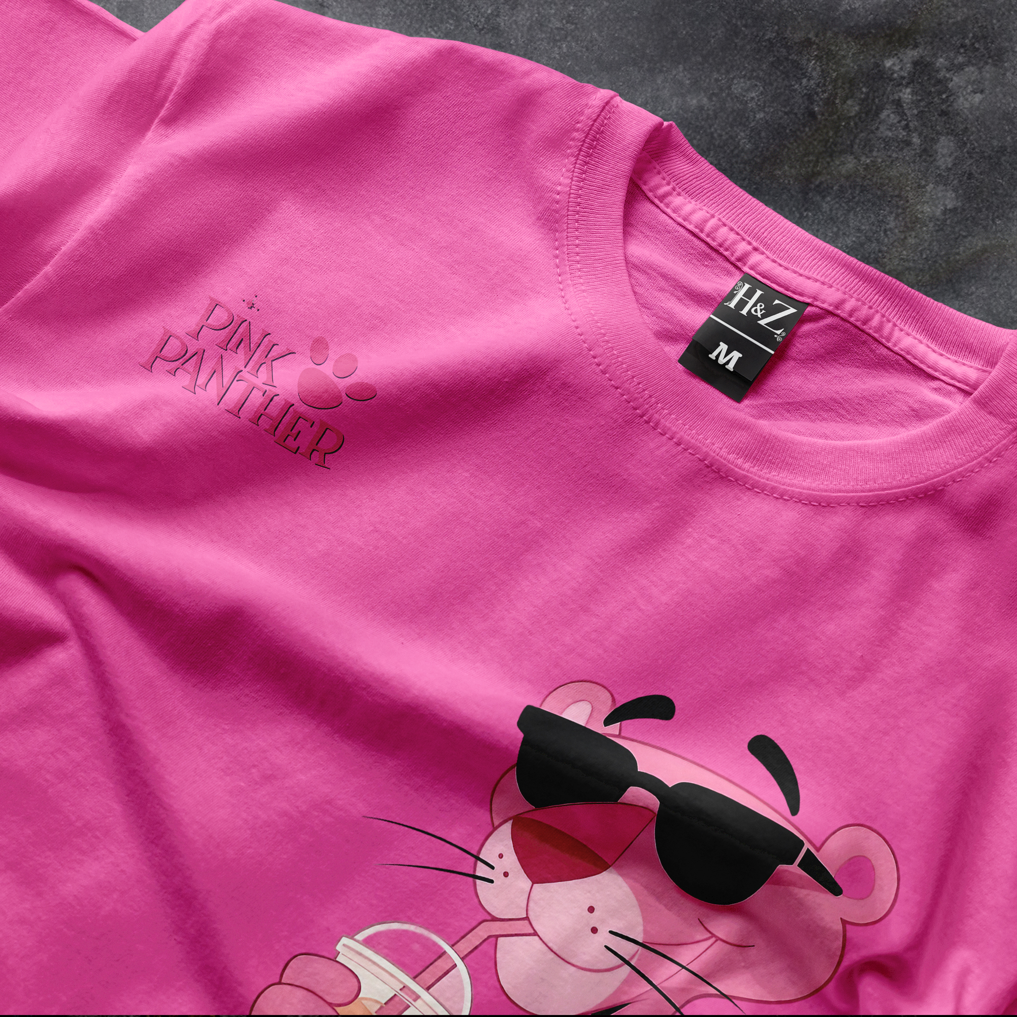 Pink Panther Boba Tea Crew Neck T-Shirt - Image 2